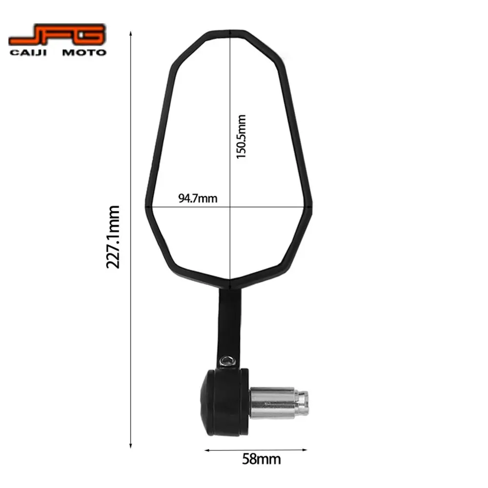 Universal Handlebar Rearview Mirror Scooter E-Bike Motorcycle Rearview Mirrors Electromobile Back Side Convex Mirror Off-Road