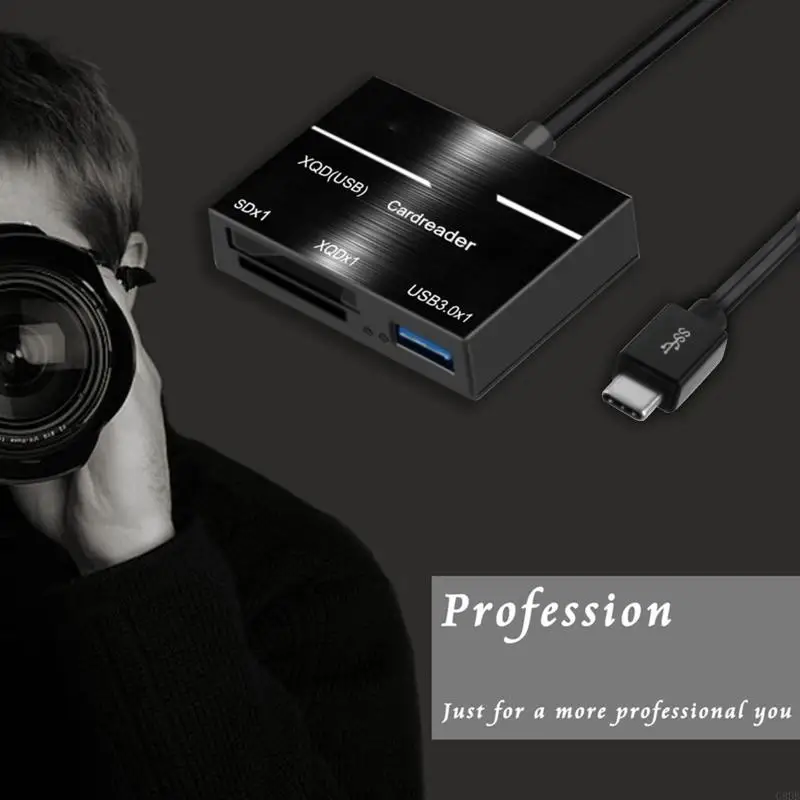 Kamera G8DB XQD Card Reader USB Hub Memory Card Reader Connector Fast Black