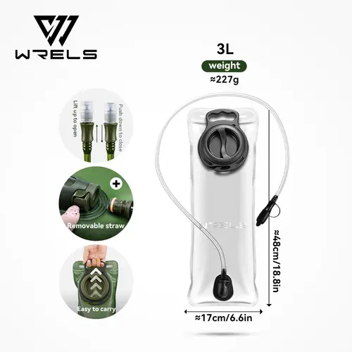 WRELS Hydration Bladder Water Reservoir Large Capacity Water Bag BPA Free Running Cycling Hiking Ultra Durable Water Storage Bag - Image 10