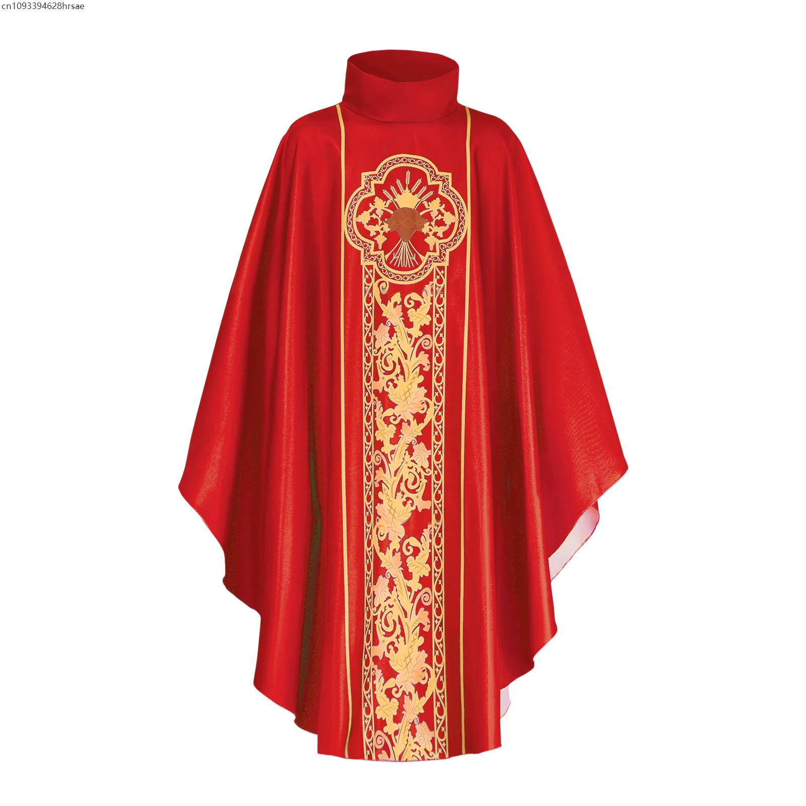 

OP1 Praying Monk Costume Halloween Priest Religious Fashion Printed Robe Cosplay Role Play Costume Vintage Baggy Robe Gown Cloak