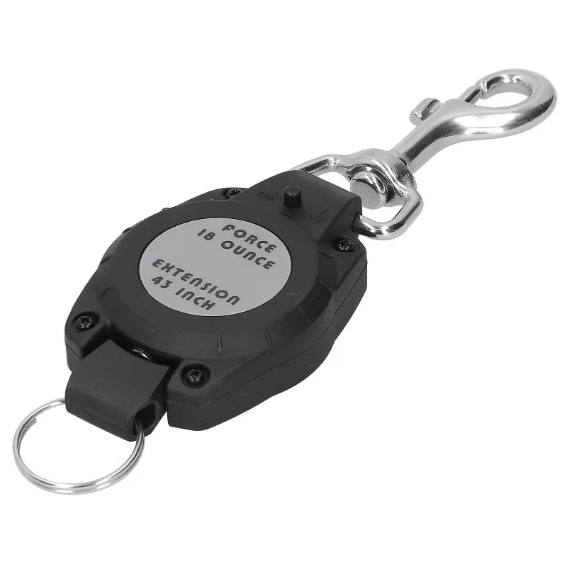 Diving Plastic Retractable Keychain Reinforced Safety Rope Stainless Steel Hook Buckle