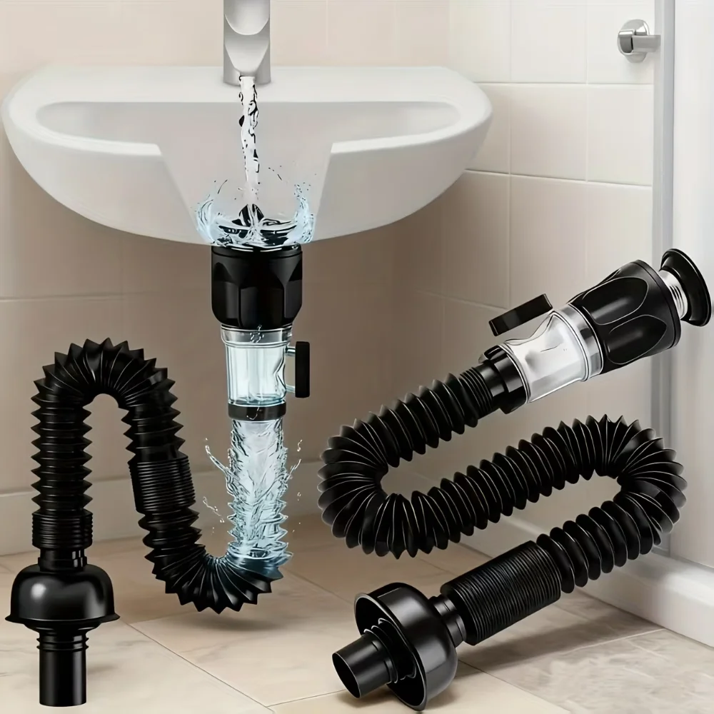 

Flip-Top Kitchen Sink Drain Retractable Deodorizing Filter Flexible Downspout Bathroom Sink Anti Clogging Kitchen Accessories