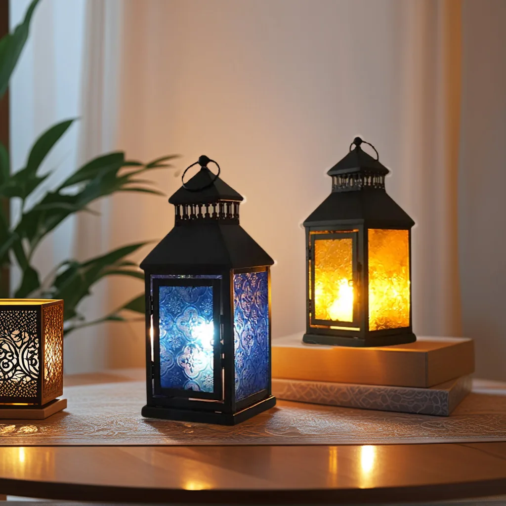New Moroccan wrought iron candle holder color small lantern household atmosphere decoration ornament