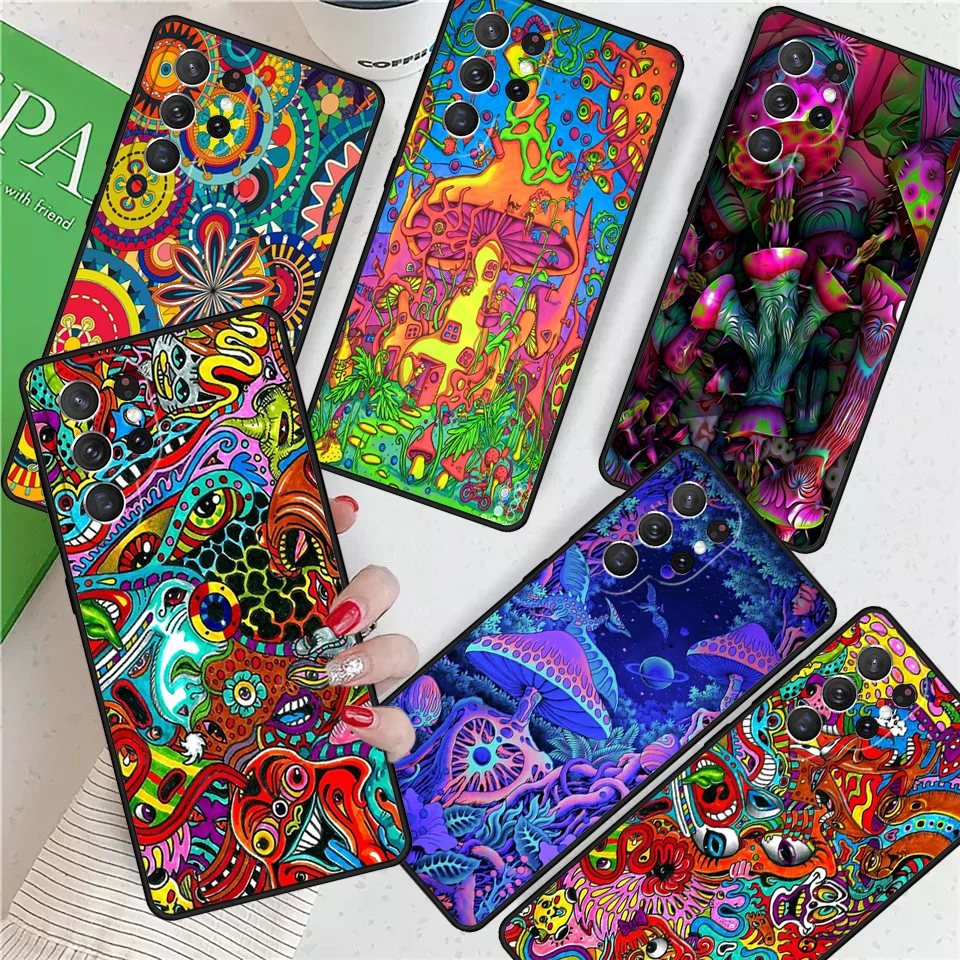 Magic Trippy Mushroom Psychedelic For Samsung Galaxy S24 Ultra S21 S22 S8 S9 S10E Note 10 20 Plus FE S23 Phone case Cover