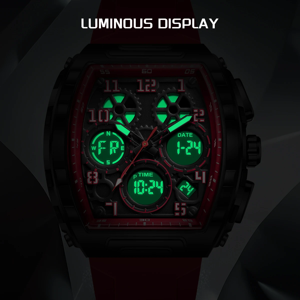FOXBOX Men Military Digital Wrist Watches For Male Clock Dual Display Man Watch Sport Chronograph Luminous Silicone Watch Box
