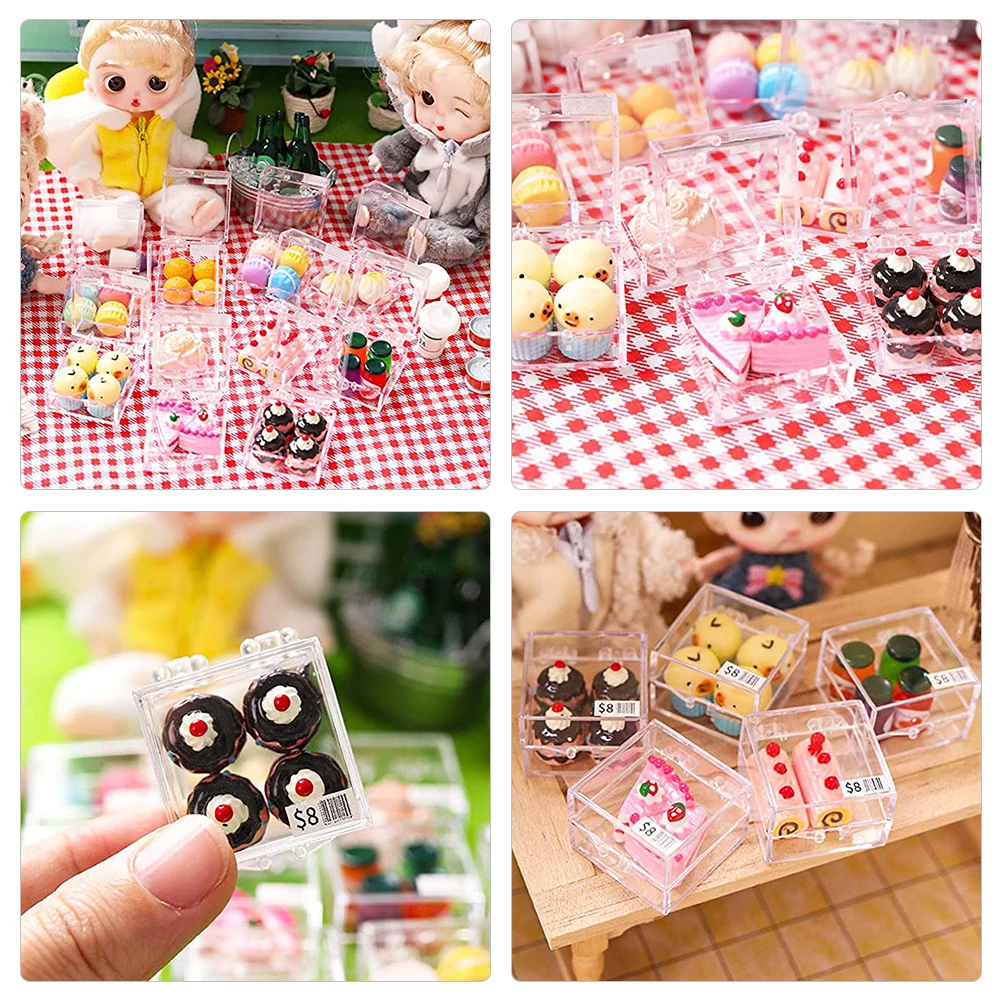 

8 set Miniature Food Props Realistic Fake Cake Decorative Simulated Mini Bread Dessert Model Tiny Kitchen Scene Play Set Resin