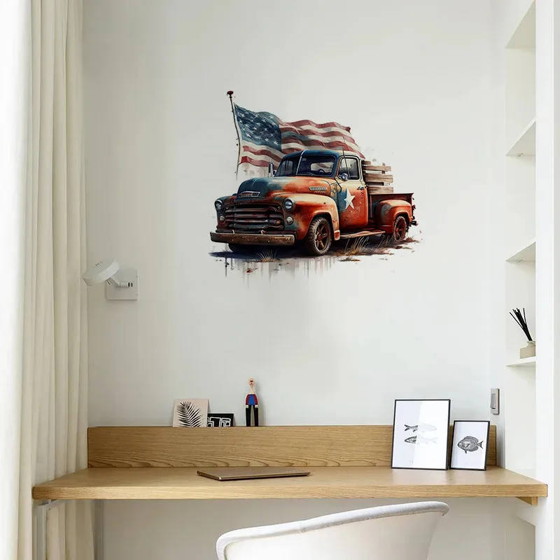 American Trucks Sticker Living Room sofa background decoration wallpaper for Home Decor  Wall Sticker Room Art Decals M879