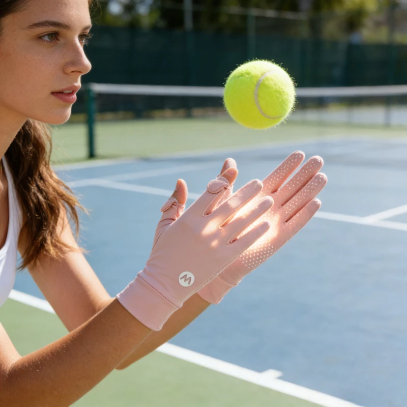 

Ladies' Sunscreen Gloves, Summer UV Protection, Ice Silk Touch Screen, Outdoor Breathable, Anti Slip Cycling Thin Gloves