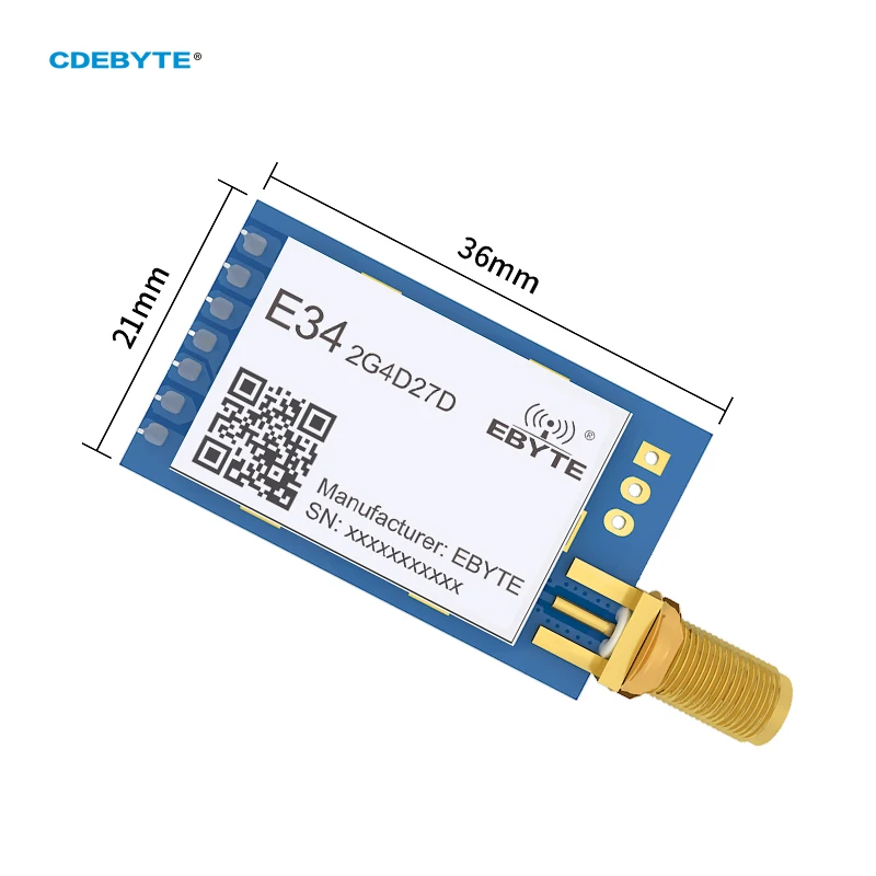 nRF24L01+ 2.4G UART Wireless Module Full Duplex High-Speed Transmission E34-2G4D27D 27dBm Ebyte GFSK DIP 5KM Wireless Module