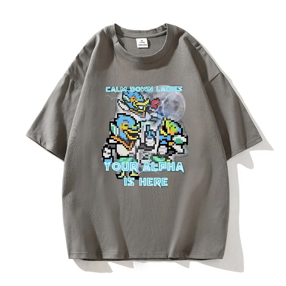 Calm Down Ladies Your Alpha Is Here Berdly Deltarune Accessories Unisex T Shirt High Quality Cotton Tee Print T-shirt Clothes