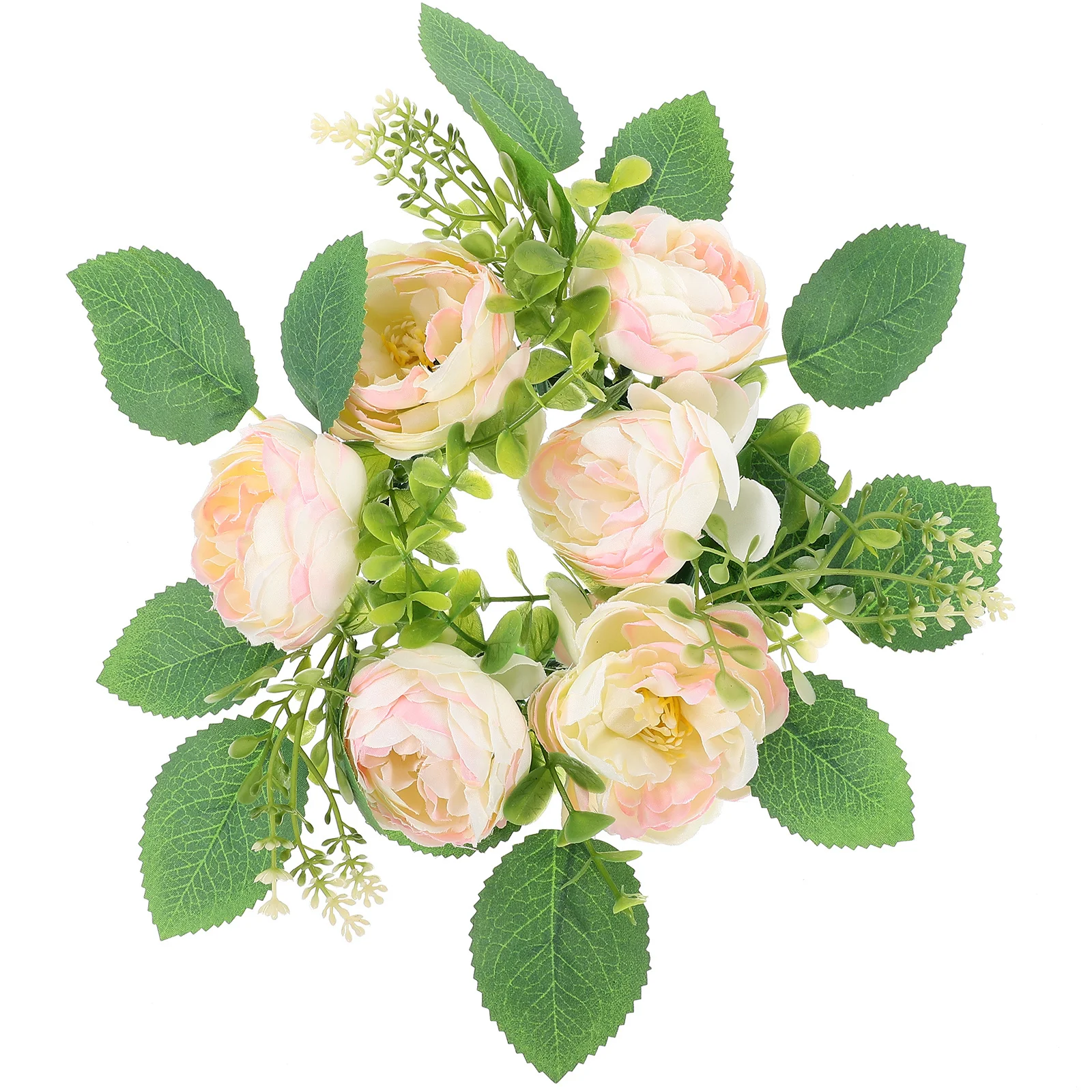 

Decorative Artificial Peony Wreath Ring for Table Centerpiece Holiday Wedding Spring Home Decor Rings Wreaths