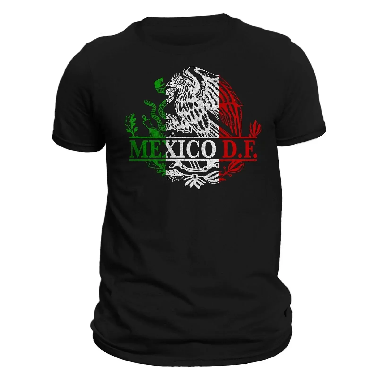Camiseta Mexicana con Emblema del Águila Federal del Distrito Federal de México, Estilo Vintage, Lavada, Transpirable, Suave, Ropa de Diseñador para Hombre, Unisex