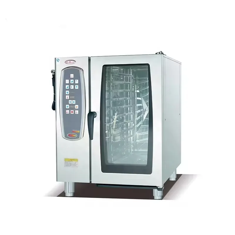 Smart Commercial Electric 10 Trays Combi Steamer Oven Wholesale Digital Automatic Cleaning Catering Baking Equipment Hotels