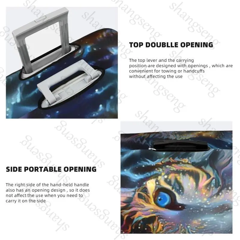 Travel suitcase protective case, suitcase cover, elastic protection, washable Luggage cover, 18-32 in Fierce Tiger animal