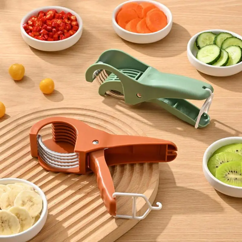 Creative Banana Slicer Sausage Slicer Vegetable and Fruit Sharp Slicer Stainless Steel Banana Cucumber Cutter Kitchen Accessorie