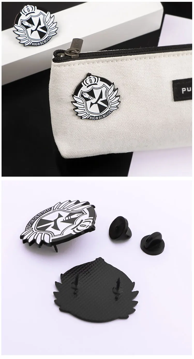 Danganronpa-Spiel-Peripherieartikel, Metall-Schulabzeichen-Muster, Brosche, personalisiertes Metallabzeichen, Schüler-Rucksack-Accessoire, Geschenk, Großhandel – Detail 4