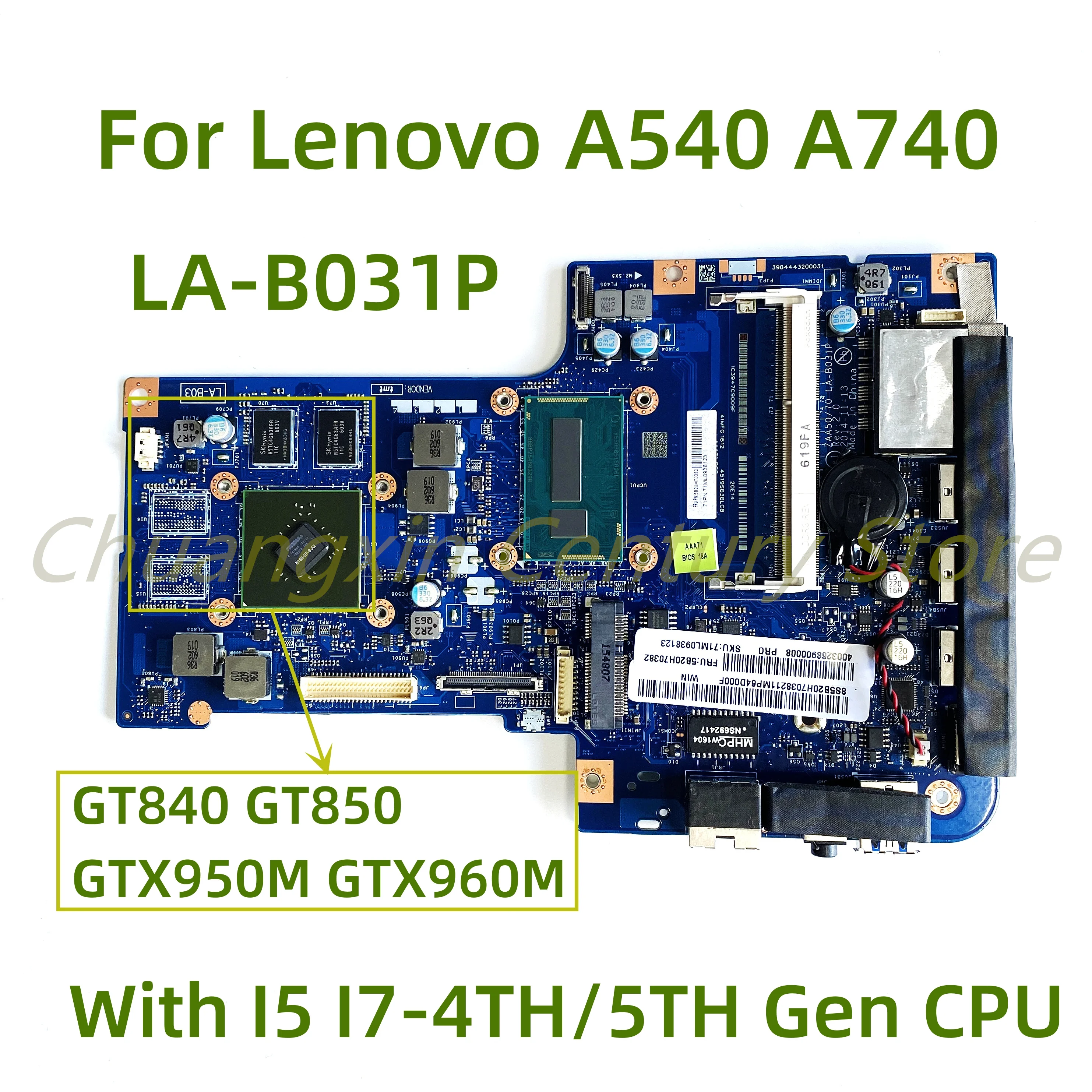 

Suitable for Lenovo A540 A740 All in one AIO laptop motherboard LA-B031P with I5 I7-4TH/5TH Gen CPU 100% Tested Fully Work