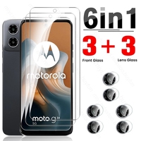 MotoG34 Glass 6In1 Tempered Glass For Motorola Moto G34 G04 G14 G24 G54 G84 5G G 34 24 14 04 04s 54 84 Camera Screen Protector