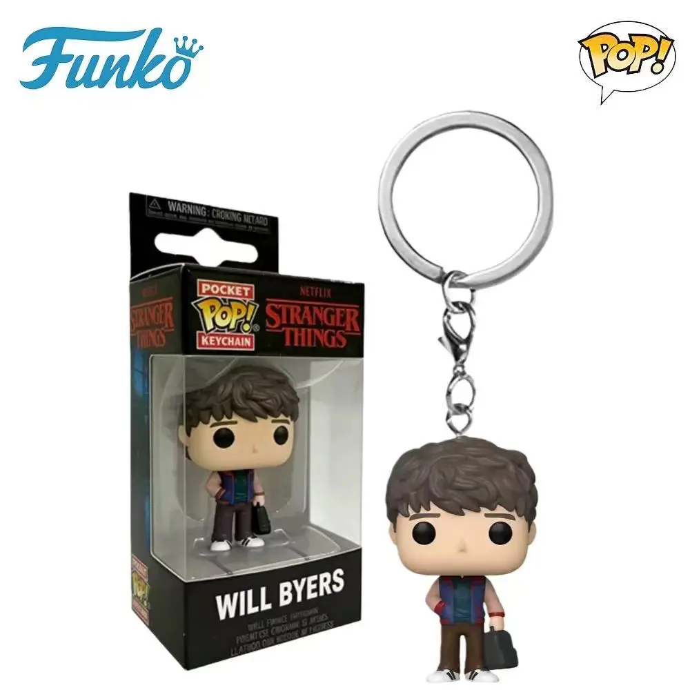Funko Pop 4CM Pocket WILL BYERS Keychain PVC Vinyl Figure Doll Collection Model Toys Children Xmas Carvinal Gift