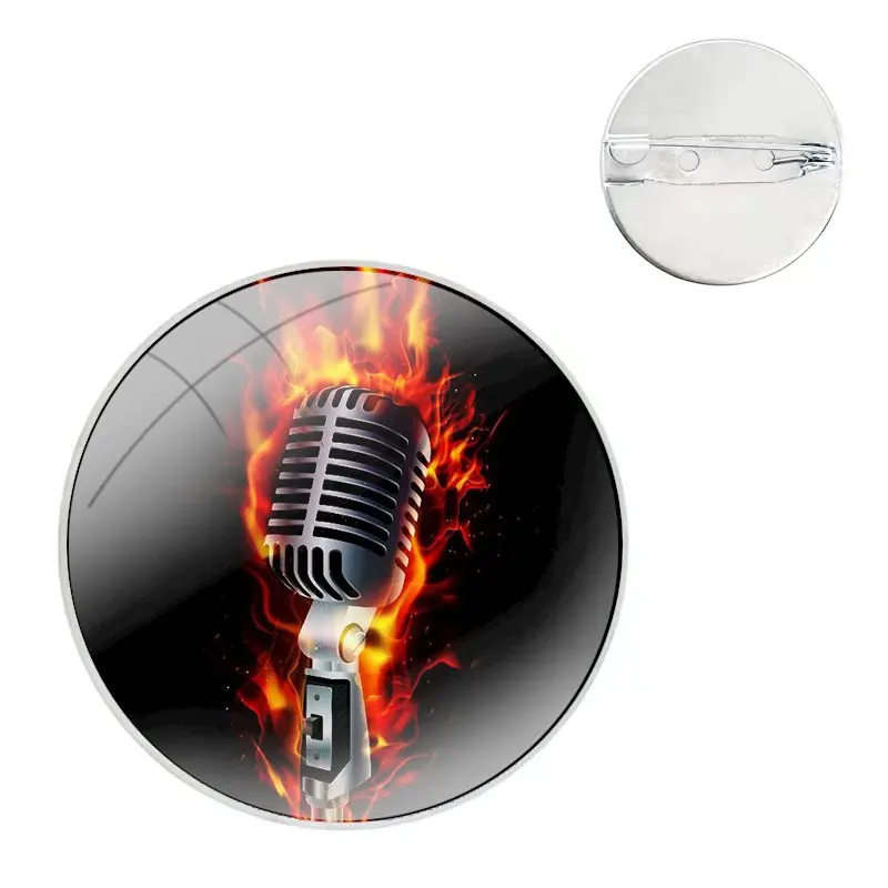 Badge Brooch Pin Accessories For Clothes Backpack Decoration gift Music microphone