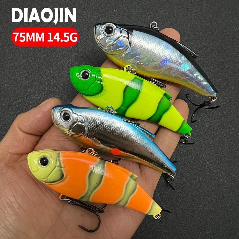 

75mm14.5g Professional Wobblers Fishing VIB Lures Artificial Vibration Bait for Ice Sinking Pesca Fishing Tackle Accessories