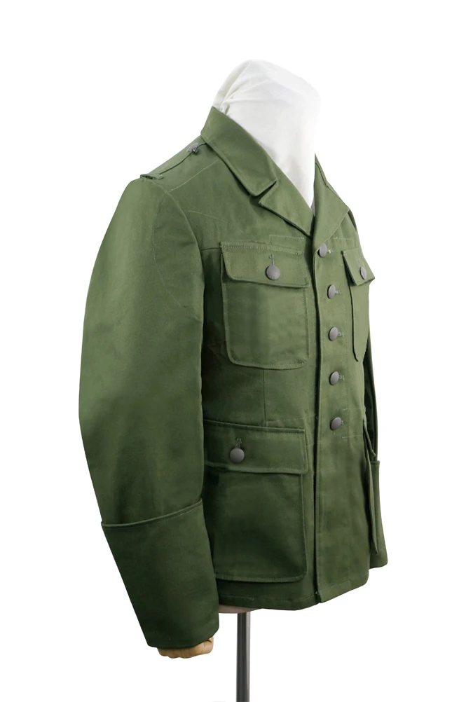 GUTA-023 Wwii Duitse Dak/Tropische Afrikakorps M43 Officer Olive Veld Tuniek