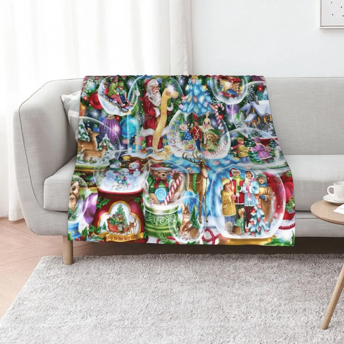 Christmas Snow Globes Throw Blanket Giant Sofa Furry Sofas Luxury For Decorative Sofa Hairys Blankets