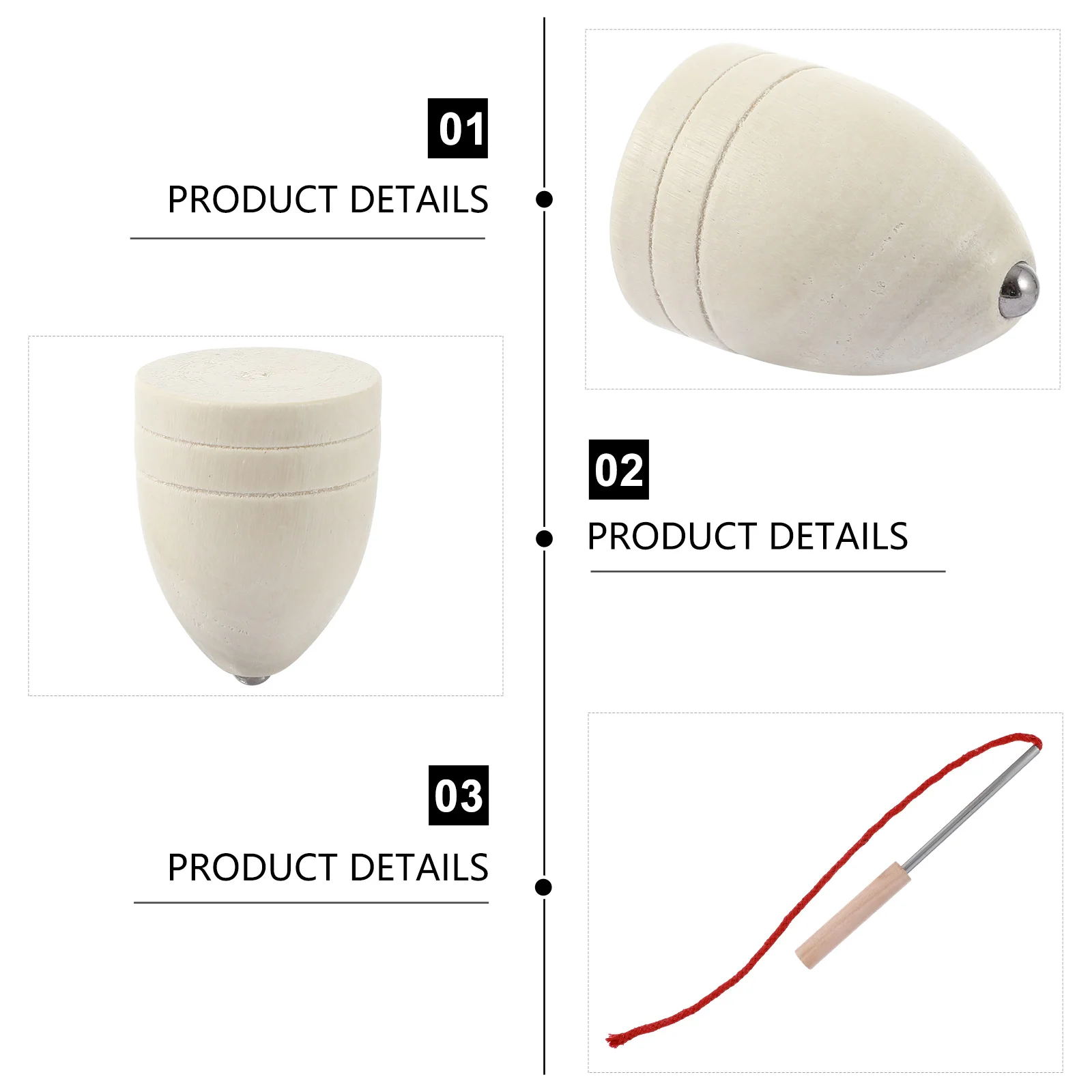 5 مجموعات بلايز خشبية 5 مجموعات الاطفال التعليمية التقليدية الجلد القمم مع سلسلة للتنسيق بين اليد والعين الأطفال في الهواء الطلق #4