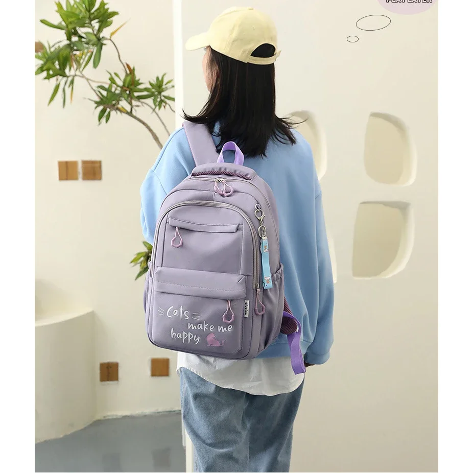 Mochila escolar impermeável para adolescente, mochila escolar juvenil para meninas, mochila feminina, bolsa de livro, viagem, bolsa traseira viral