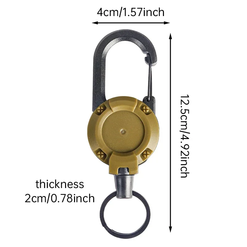 1/2 stücke schwere einziehbare Zug abzeichen ID Rolle Karabiner Schlüssel anhänger Stahldraht Seil Schnalle Schlüssel halter Outdoor Schlüssel bund Werkzeuge