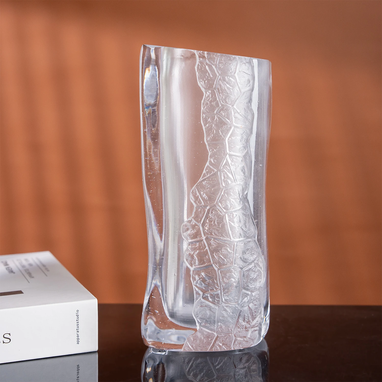 %W# Manufacturer Direct 24cm Tall Crystal Glass Vase  Clear Modern Home Decor Centerpiece for Wedding Home Hotel Decoration