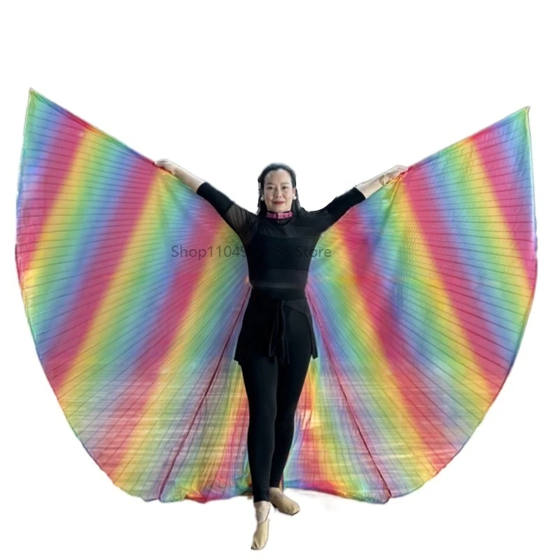 Bauchtanz Flügel Kostüme Cape Mit Teleskop Stick Bunte Fee Winkel Flügel Schmetterling Karneval Party Bühne Schal Requisiten