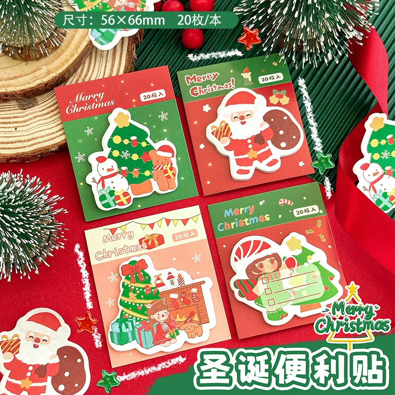 48pcs/lot Creative Christmas Memo Pad Sticky Note Creative N Times Stationery Label Notepad Bookmark Post School Supplies