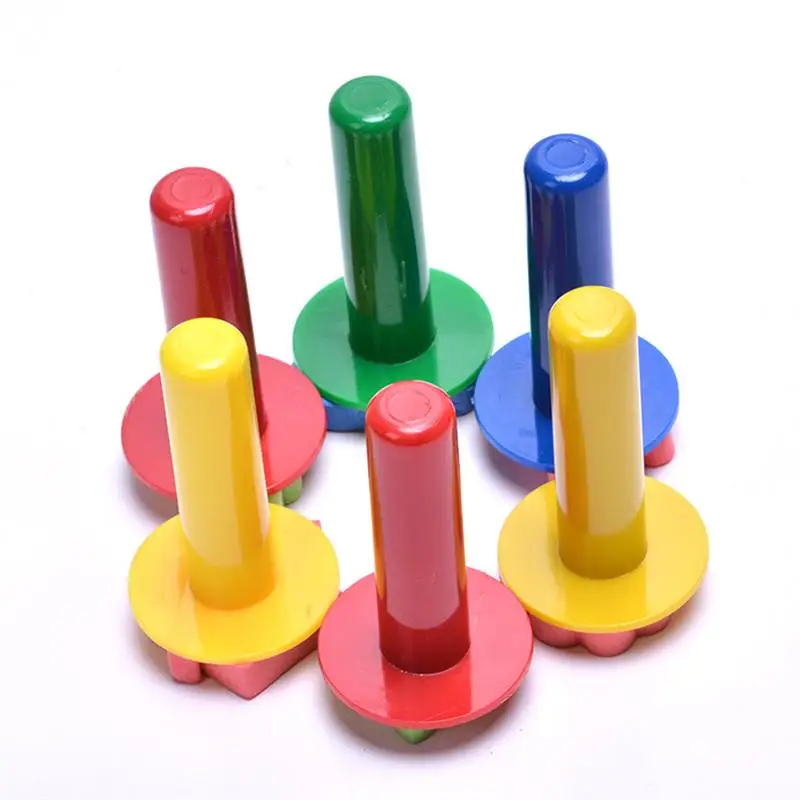 6pcs DIY Painting Sponge Brush Set Sponge Stampers Graffiti Ink Stamp Drawing Tools for Kids Student (Random Pattern and Color)