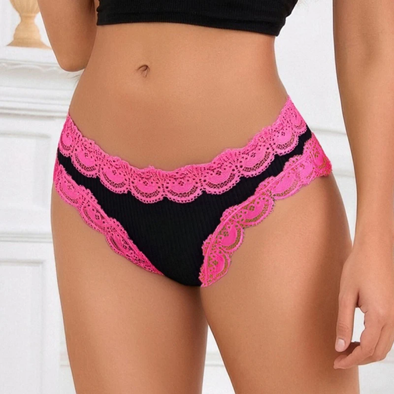 1pcs/Set Women's Cotton Panties Soft Underwear Comfortable Contrast Color Briefs Sexy Breathable Free Shipping Low-Rise