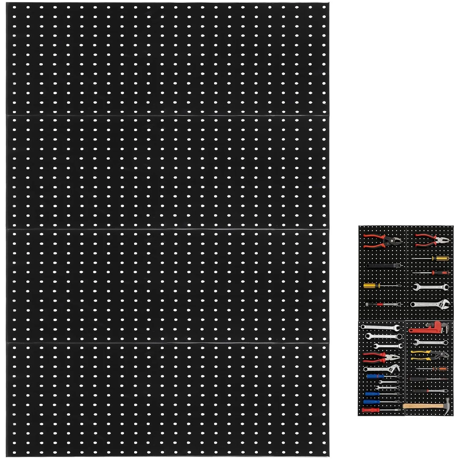 

4 PCS Metal Pegboard Panels 48"X24" Peg Board Wall Organizer with Flexible Layout for Garage Storage,Workshop,Craft Room Tool
