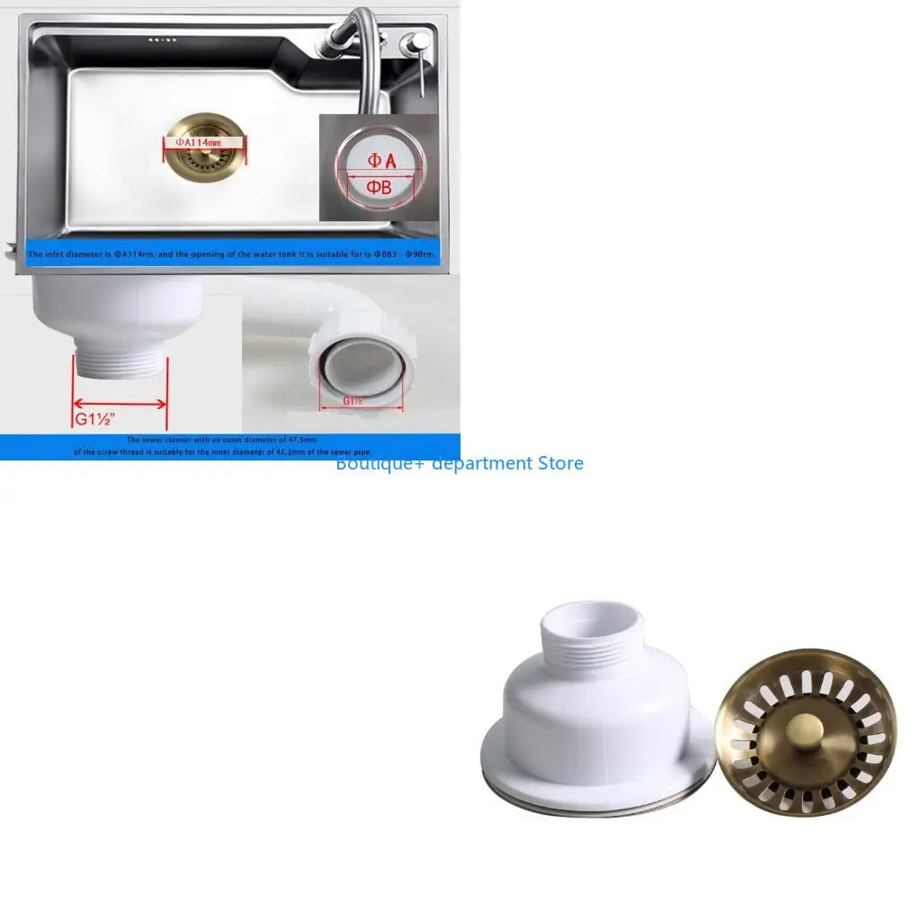 

E1PD Sink Drain 304 Steel European Elegances Quick Connection System for Home