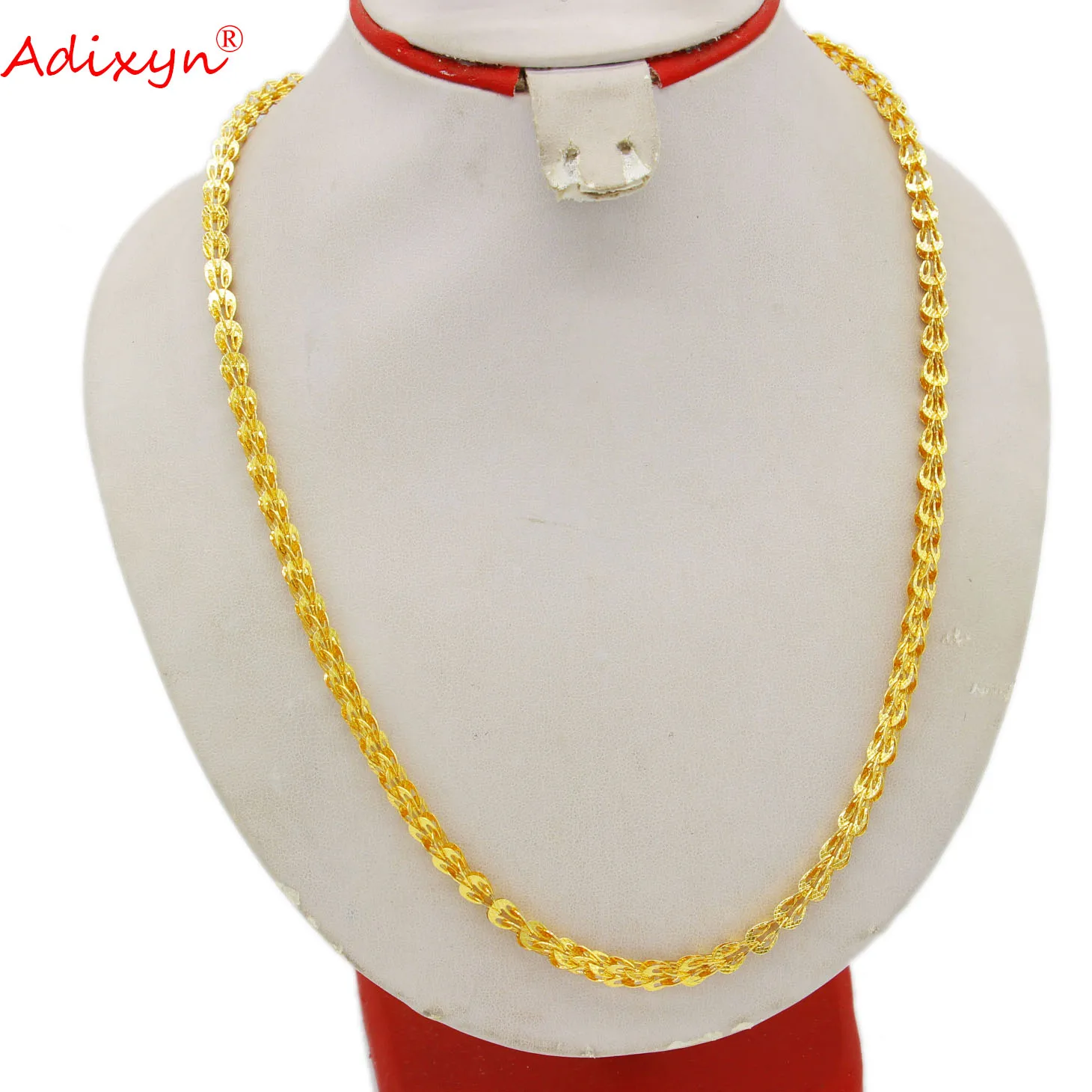 Adixyn New Chain Necklace 70cm Chain for Women Men Gold Plated African Jewelry,Arab Middle Eastern Party Gifts N022012