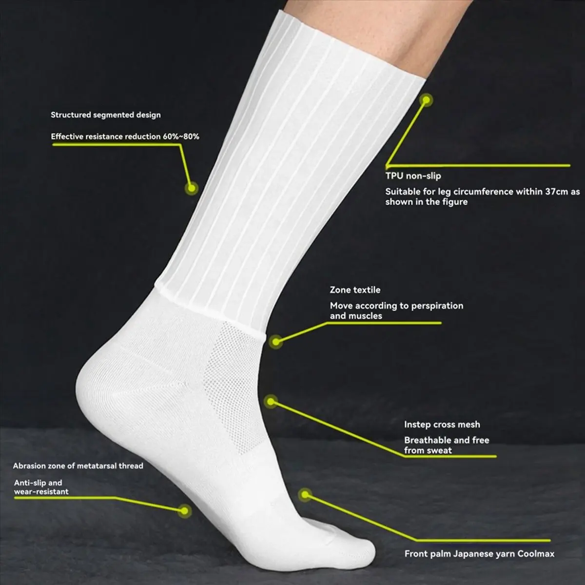 Lively- 4X Cycling Accessories Aero Summer Cycling Socks Men Bicycle Sport Running Bike Socks