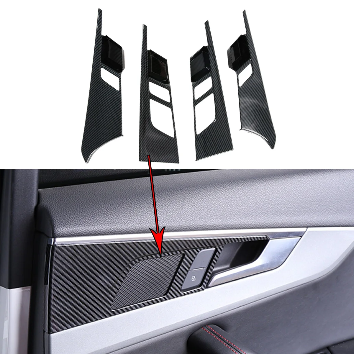 

Carbon Fiber For Audi A4 B9 A5 A4L 2017 2018 2019 2020 Interior Side Door Handle Trim Cover Molding Accessories