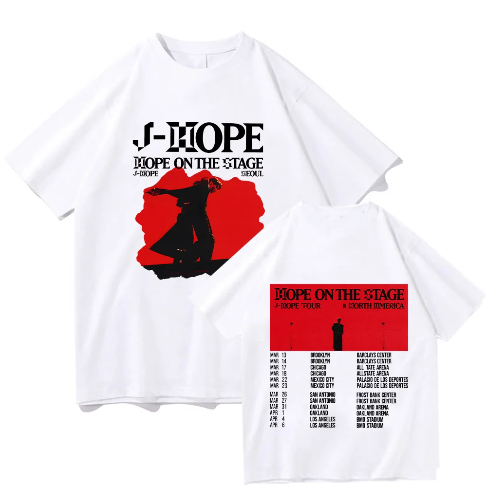 J-Hope Hope on The Stage Tour Tshirts Women Men Streetwear J Hope World Tour Cotton Tees Summer O-Neck Short Sleeve Casual Tops