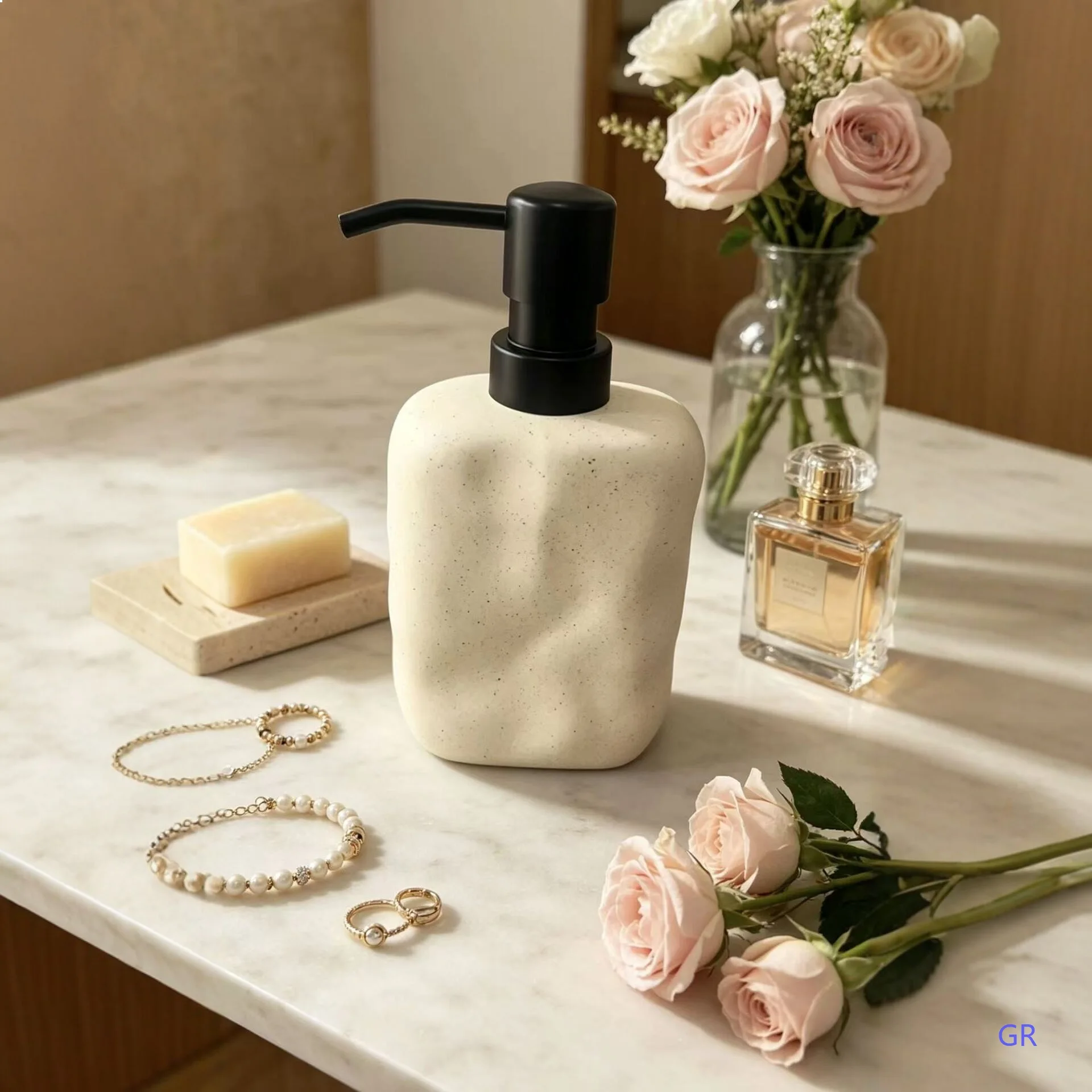 Stock Ceramic Soap Dispenser for Hotel Home Shampoo Body Wash Lotion Pump Bottle
