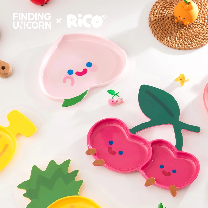 FINDING UNICORN RICO FRUIT SERIES MULTIFUNCTION SPECIAL-SHAPED PLATE BLIND BOX CUTE PLATE MULTIFUNCTIONAL STORAGE PLATE