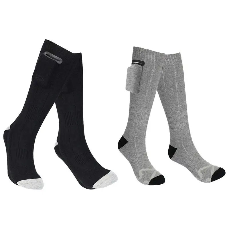 Rechargeable Heated Socks 3-Levels Temperature Foot Warmer Heated Stockings Warm Electric Socks Waterproof Long Heating Socks