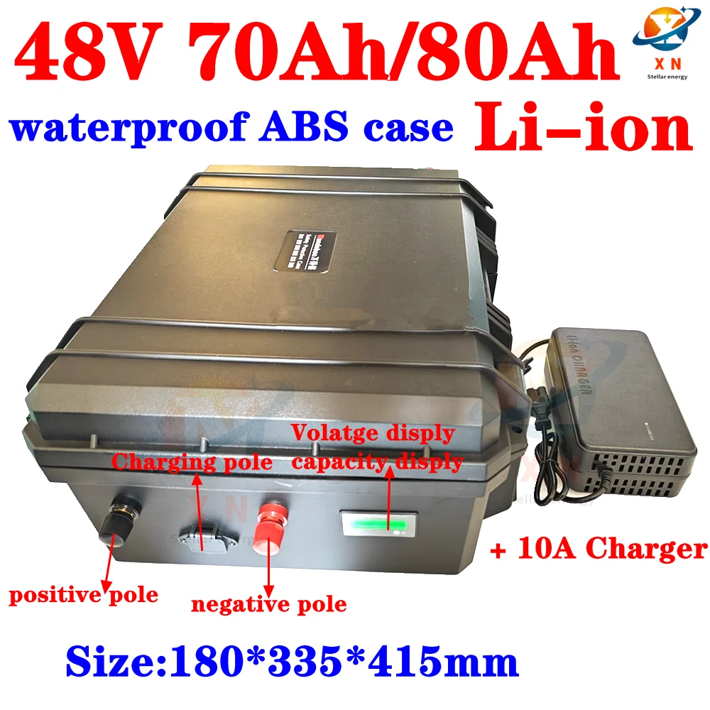 48V 80AH 70Ah Lithium Li-ion battery for 5000w tricycle fishing boat Forklift Van vehicle + 10A Charger