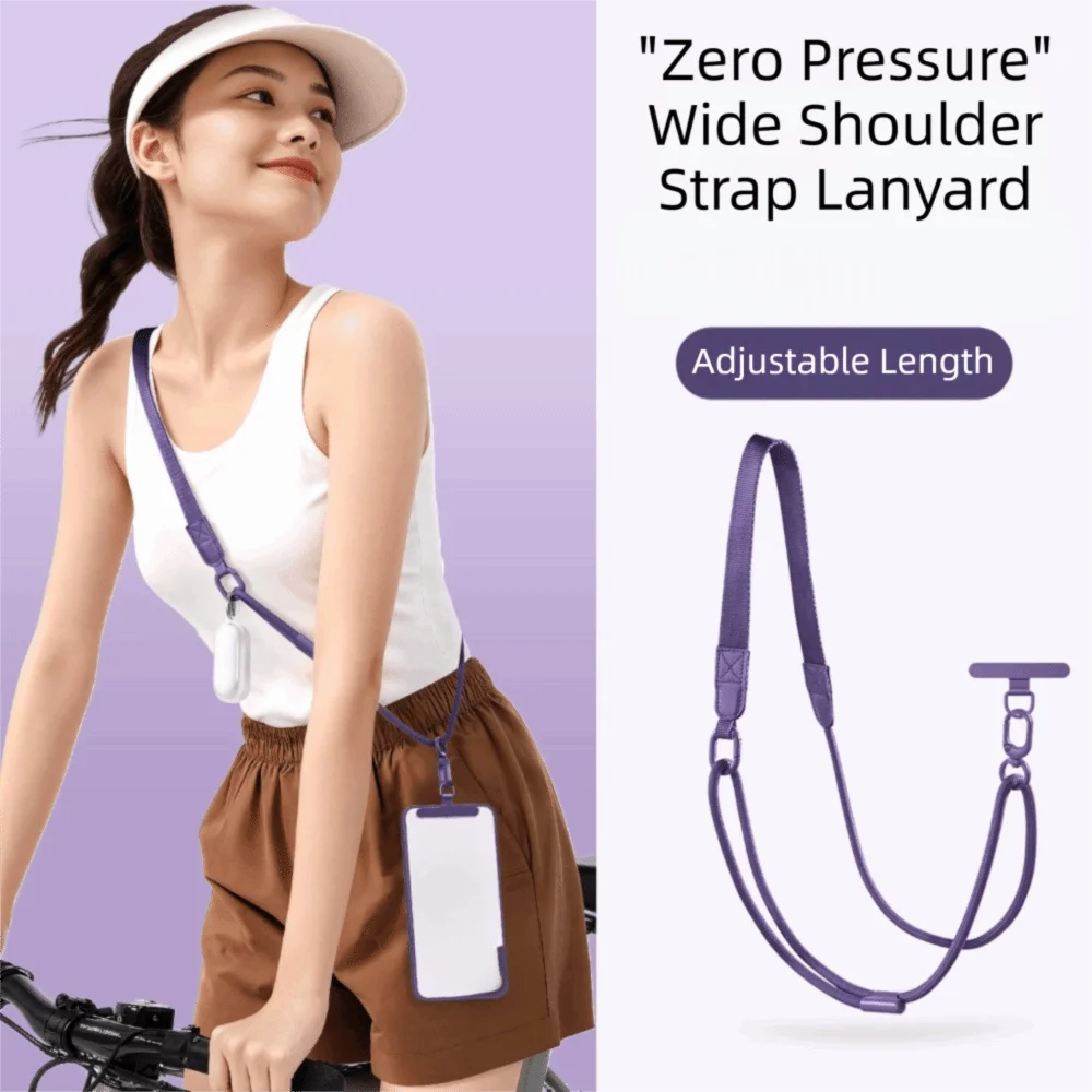 

Регулируемый ремешок для телефона, двойная ширина, приятный для кожи ремень для сумки через плечо, съемный металлический карабин, цепочка для мобильного телефона на открытом воздухе