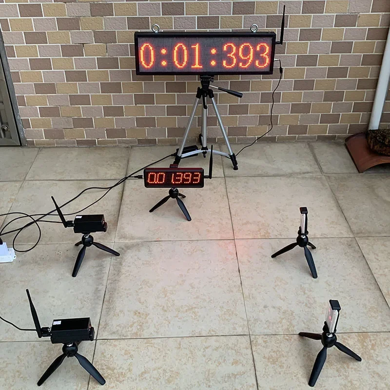 Temporizador Laser sem Fio de Corrida Treinamento Militar Sprint Teste de Fitness Físico Cronometragem Esportiva Tela Grande Remota Display Síncrono