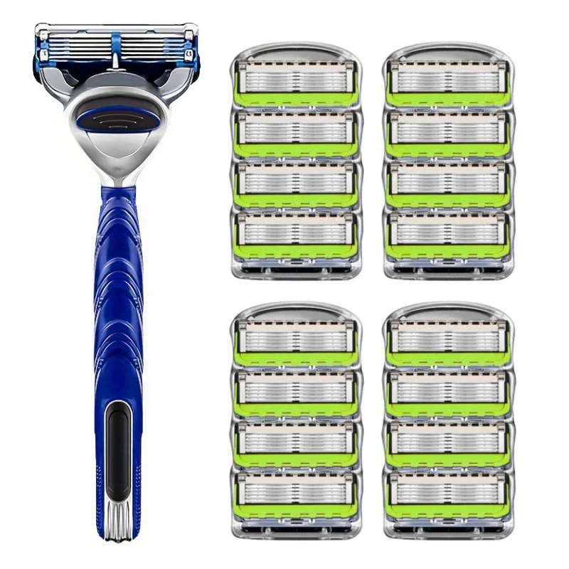 

NEW Green Manual Razor For Men Five Layers Blades Men Shaving Stainless Steel Blades Suit For Fusion5