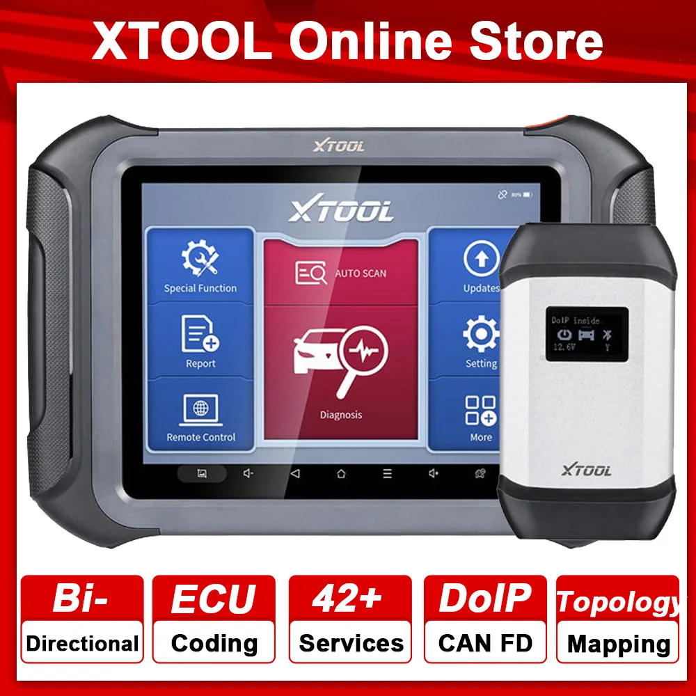 Диагностический сканер XTOOL D9 All System, ЭБУ-кодирование, активный тест, модуль индекса давления, топология, поддержка карт CAN FD DoIP 42 +, вспомогательный инструмент