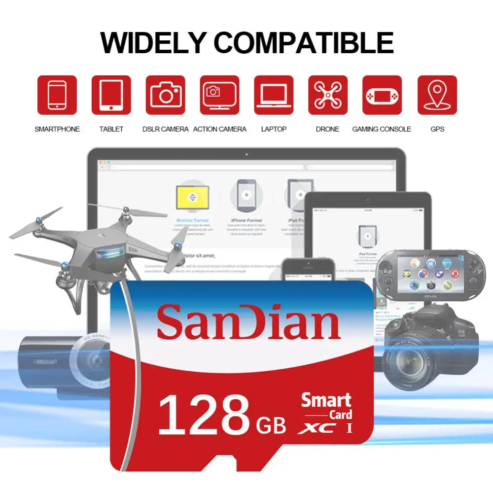 Micro TF SD Card 1TB V30 4K Memory Card High Speed U3 SD/TF Card 128GB For Nintendo Switch Ps4 Ps5 Game Laptop